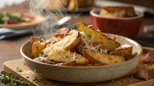 طرز تهیه سیب زمینی با پنیر پارمسان؛ پیش غذای ترد و خوشمزه