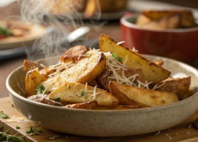 طرز تهیه سیب زمینی با پنیر پارمسان؛ پیش غذای ترد و خوشمزه